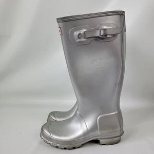 HUNTER Silver Tall Weighted Rain Boots B4/G5